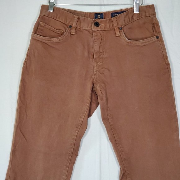Roark Standard Slim Fit Jeans Mens Size 30 x 32 (measures 30x31) Low Rise Brown - Picture 2 of 9
